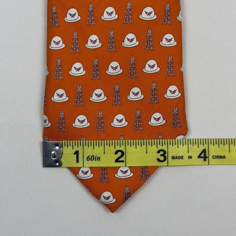 Vineyard Vines Mens Orange Silk Oil Derrick Tie American‎ Energy Partners